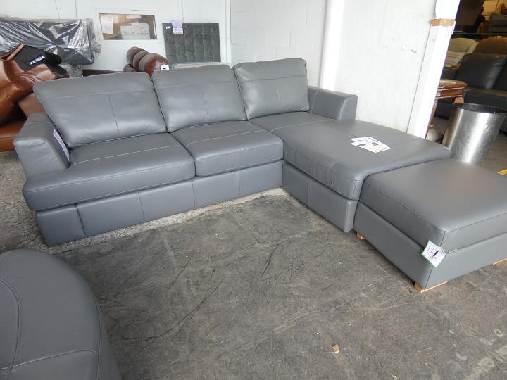 Comfortable Grey Corner Sofas Alecs, Pirello Leather Sofa