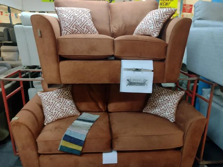 Warm Brown 3+2 Seater Fabric Sofa Set