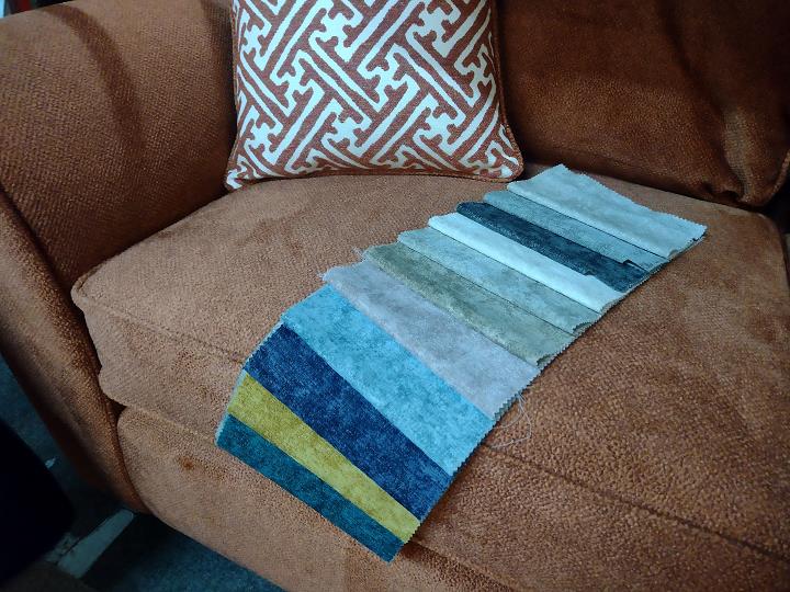 Warm Brown 3+2 Seater Fabric Sofa Set