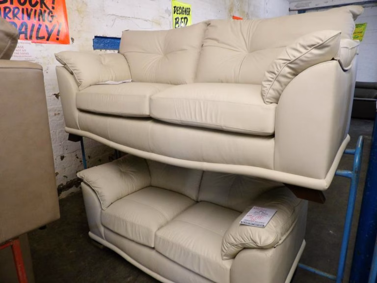 Shop, Quality, Comfort and Style with Our Cream Leather Sofa Set