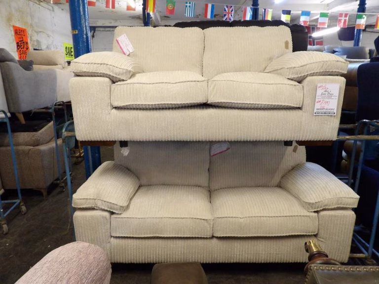 Elegant Cream Cord Sofas – Affordable Luxury at Just £1397