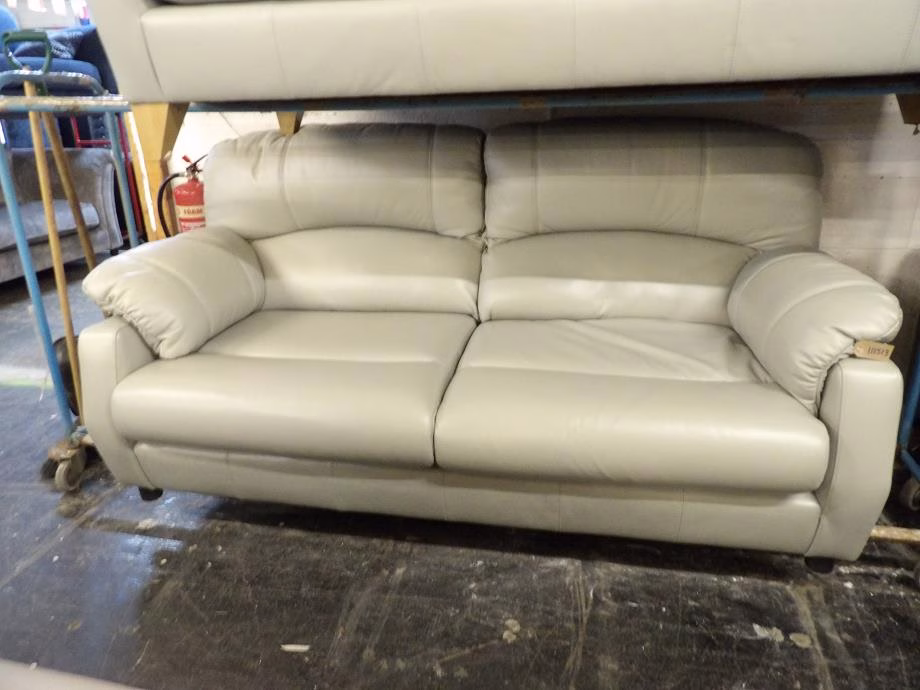 Light Gray Leather Sofa Modern Design