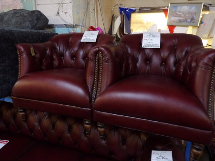 Chesterfield-Style Leather Armchairs at £497