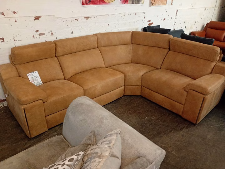 Tan Fabric Corner Sofa