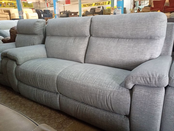Light Grey Fabric 3 Seater Sofa & Armchair Set