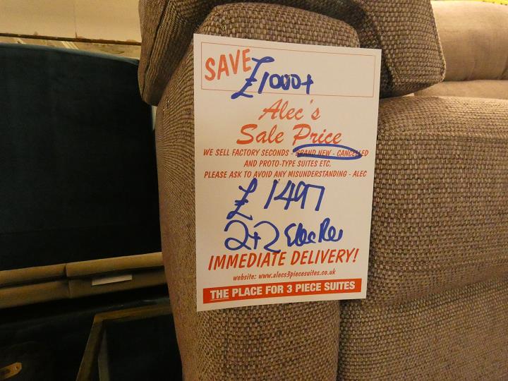 Sofa #16374 at Alec's clearance warehouse, Bolton