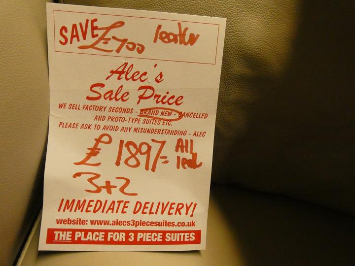 Sofa #16306 at Alec's clearance warehouse, Bolton