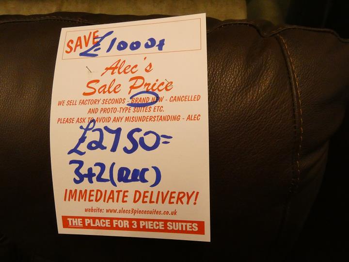 Sofa #16247 at Alec's clearance warehouse, Bolton