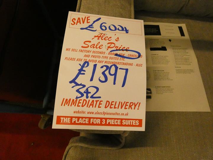 Sofa #16145 at Alec's clearance warehouse, Bolton