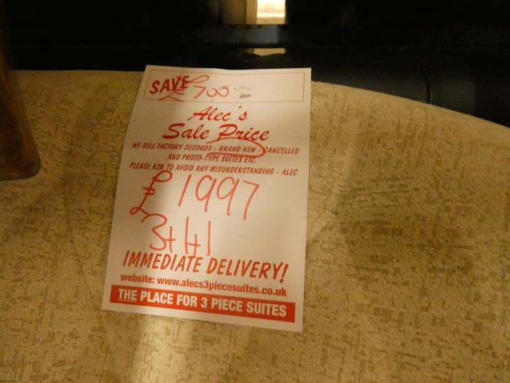 Sofa #16127 at Alec's clearance warehouse, Bolton