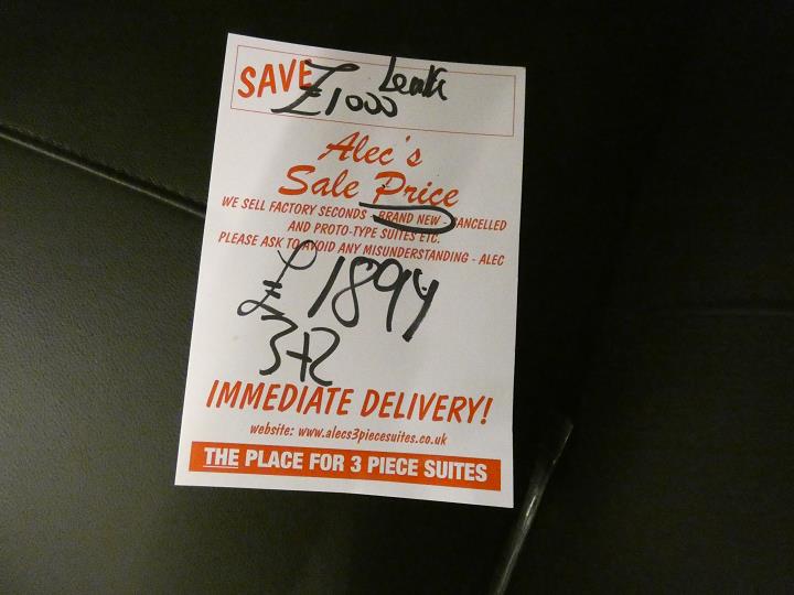 Sofa #15092 at Alec's clearance warehouse, Bolton