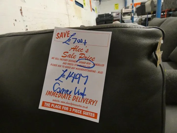 Sofa #14822 at Alec's clearance warehouse, Bolton