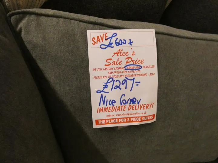 Sofa #14831 at Alec's clearance warehouse, Bolton