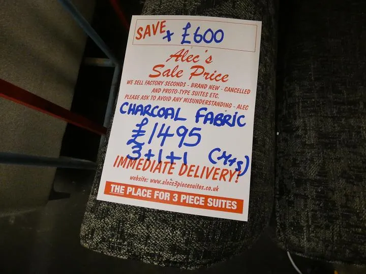 Sofa #14711 at Alec's clearance warehouse, Bolton