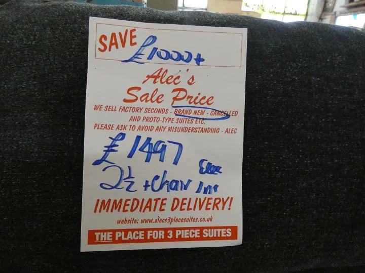 Sofa #14760 at Alec's clearance warehouse, Bolton