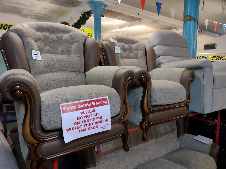 Sofa #12748 at Alec's clearance warehouse, Bolton