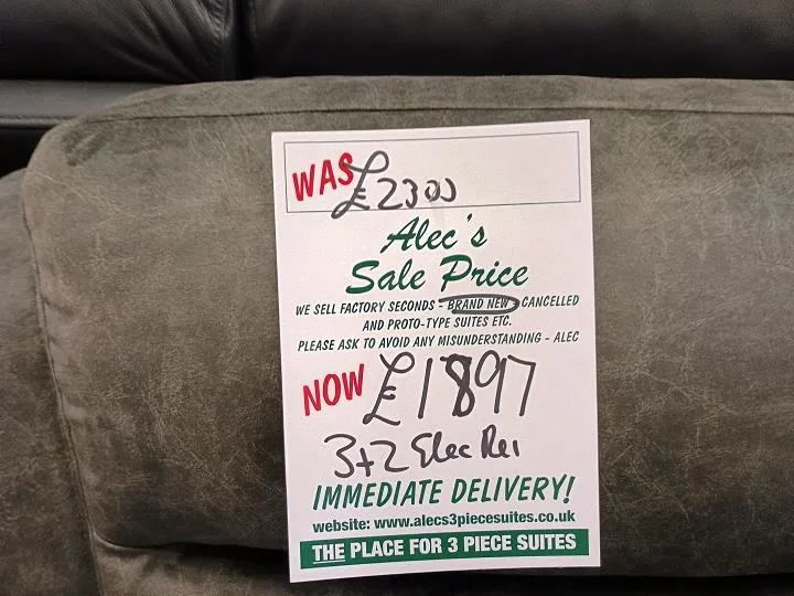Sofa #7898 at Alec's clearance warehouse, Bolton