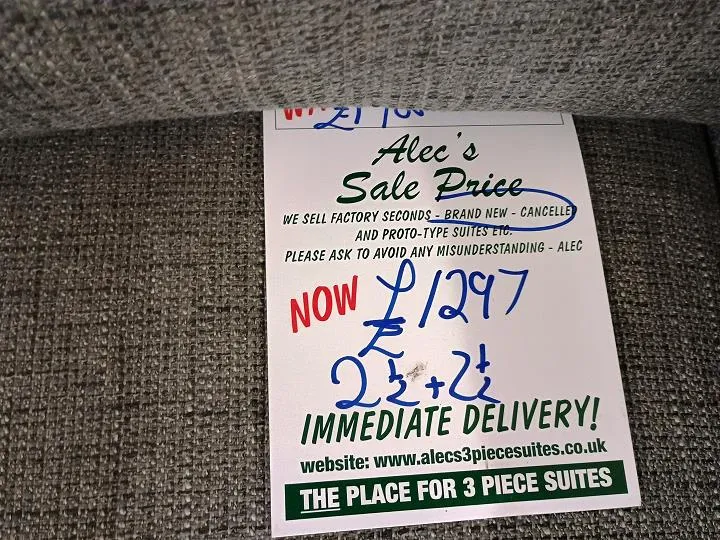 Sofa #7920 at Alec's clearance warehouse, Bolton
