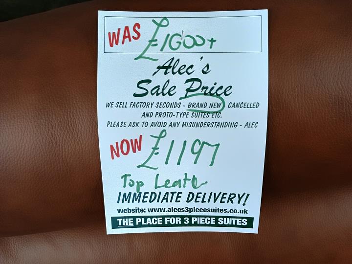 Sofa #7639 at Alec's clearance warehouse, Bolton
