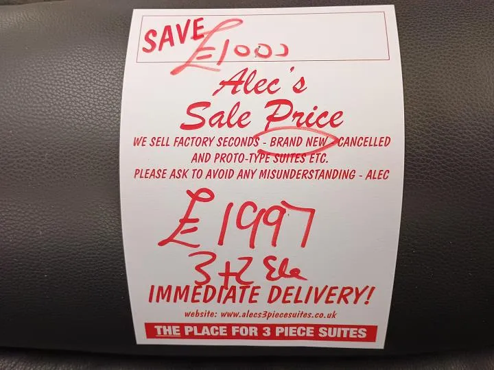 Sofa #7822 at Alec's clearance warehouse, Bolton
