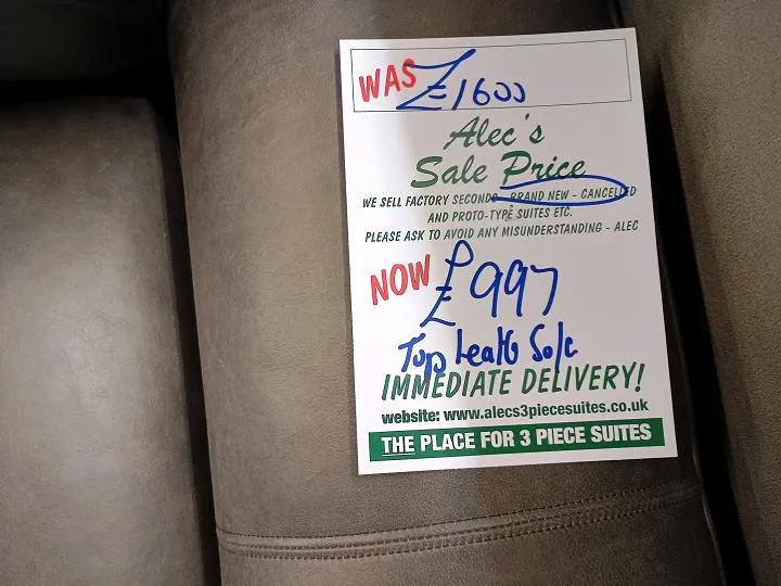 Sofa #7811 at Alec's clearance warehouse, Bolton