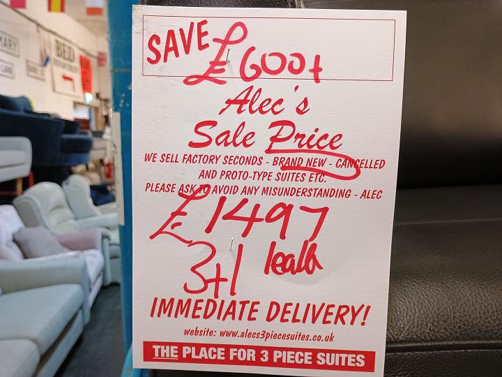 Sofa #7606 at Alec's clearance warehouse, Bolton