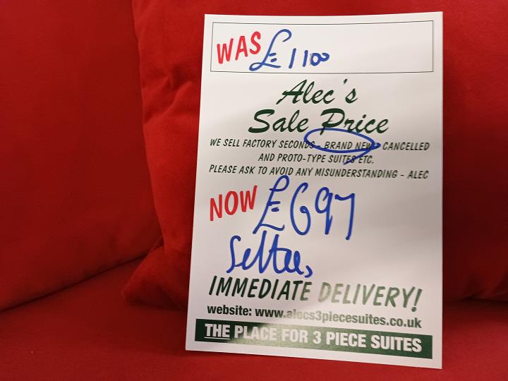 Sofa #7596 at Alec's clearance warehouse, Bolton