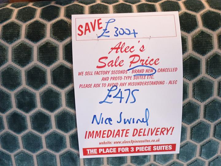 Sofa #7760 at Alec's clearance warehouse, Bolton
