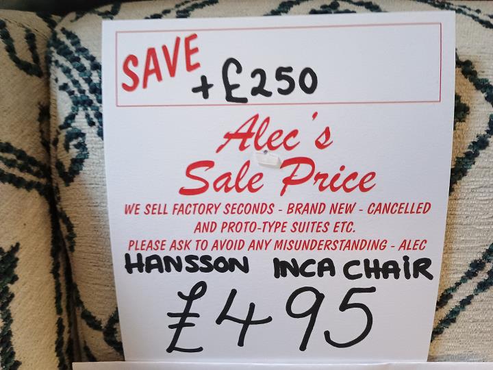 Sofa #7742 at Alec's clearance warehouse, Bolton