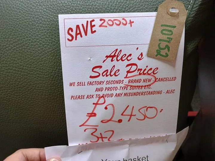 Sofa #7885 at Alec's clearance warehouse, Bolton