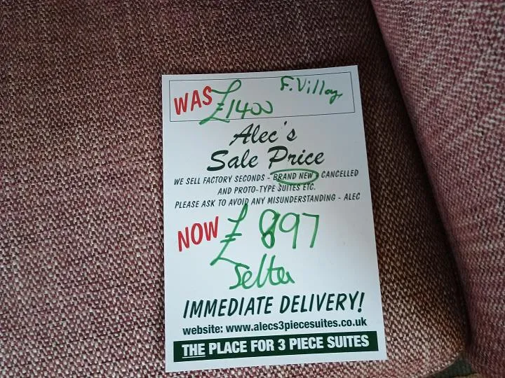 Sofa #7873 at Alec's clearance warehouse, Bolton