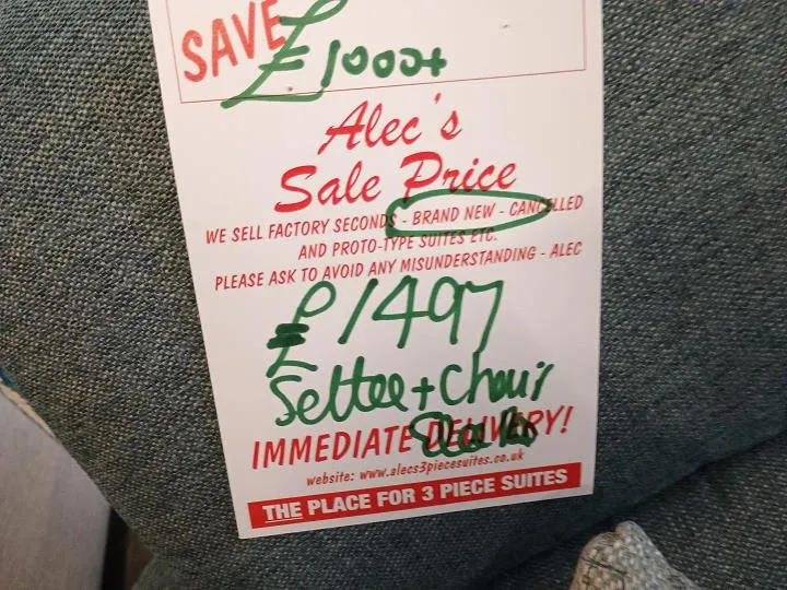 Sofa #7869 at Alec's clearance warehouse, Bolton