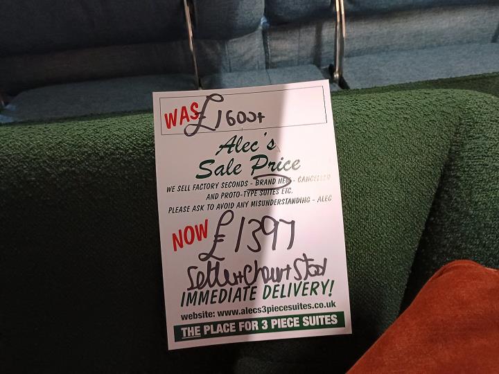 Sofa #7688 at Alec's clearance warehouse, Bolton