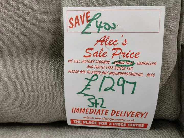 Sofa #8301 at Alec's clearance warehouse, Bolton