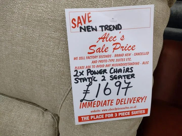 Sofa #8279 at Alec's clearance warehouse, Bolton