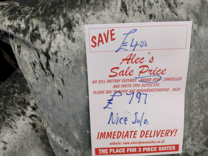 Sofa #8111 at Alec's clearance warehouse, Bolton