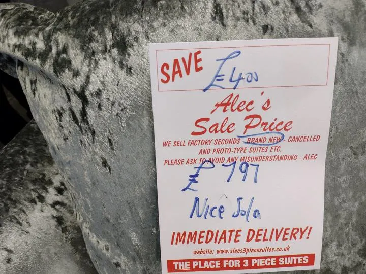Sofa #8292 at Alec's clearance warehouse, Bolton