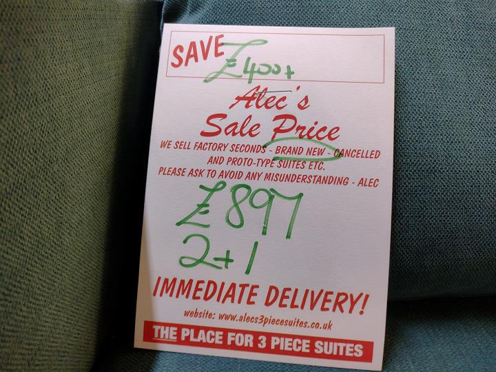 Sofa #8085 at Alec's clearance warehouse, Bolton