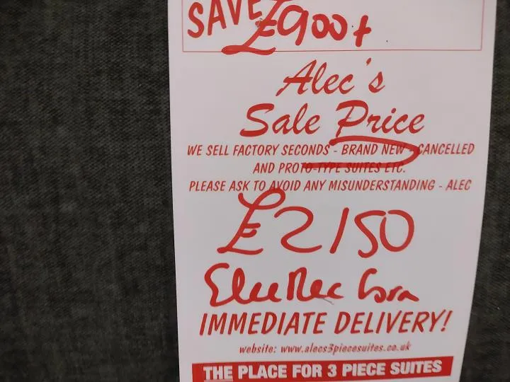 Sofa #8019 at Alec's clearance warehouse, Bolton