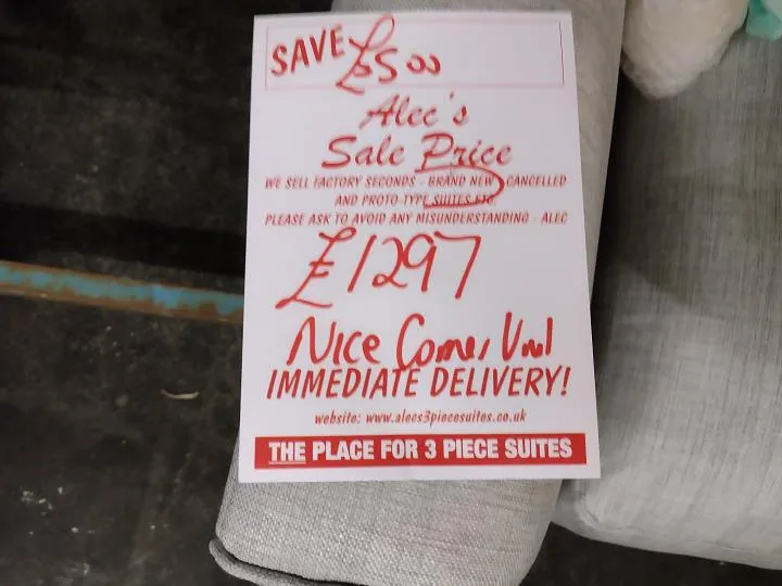 Sofa #8011 at Alec's clearance warehouse, Bolton