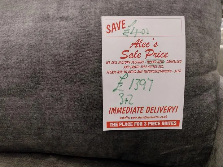 Sofa #8012 at Alec's clearance warehouse, Bolton