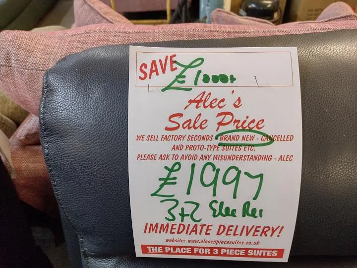 Sofa #8345 at Alec's clearance warehouse, Bolton