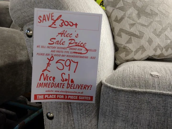 Sofa #8334 at Alec's clearance warehouse, Bolton