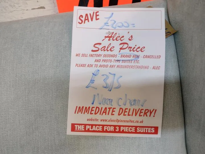 Sofa #8325 at Alec's clearance warehouse, Bolton