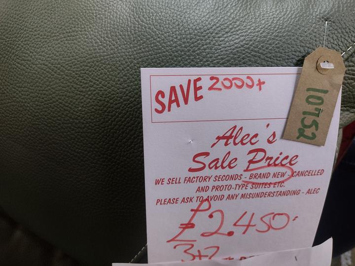 Sofa #8589 at Alec's clearance warehouse, Bolton