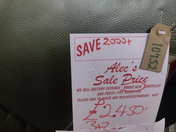 Sofa #8730 at Alec's clearance warehouse, Bolton