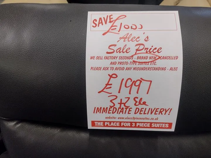 Sofa #8643 at Alec's clearance warehouse, Bolton