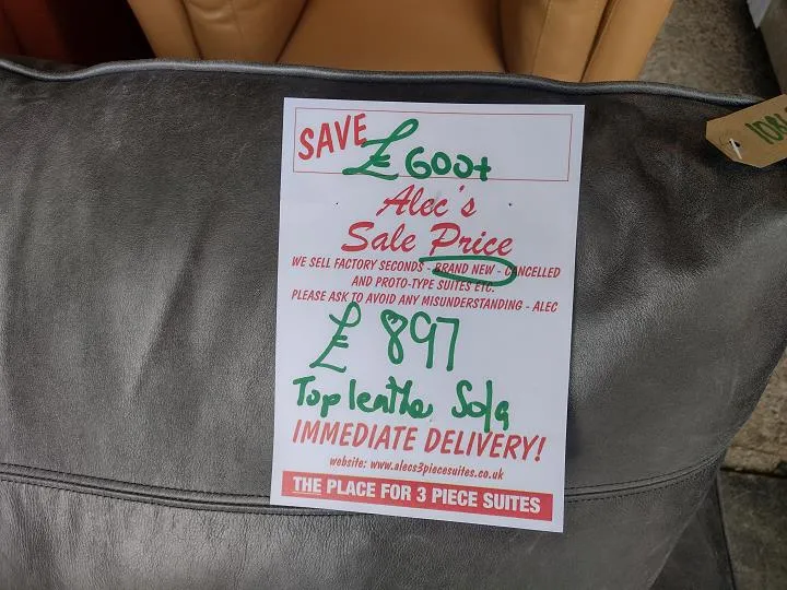 Sofa #8719 at Alec's clearance warehouse, Bolton