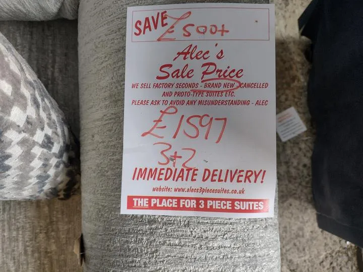 Sofa #8713 at Alec's clearance warehouse, Bolton
