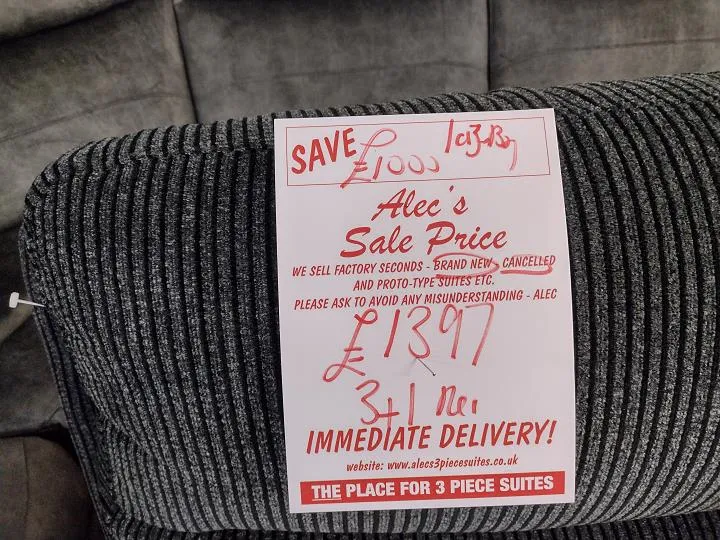 Sofa #9255 at Alec's clearance warehouse, Bolton